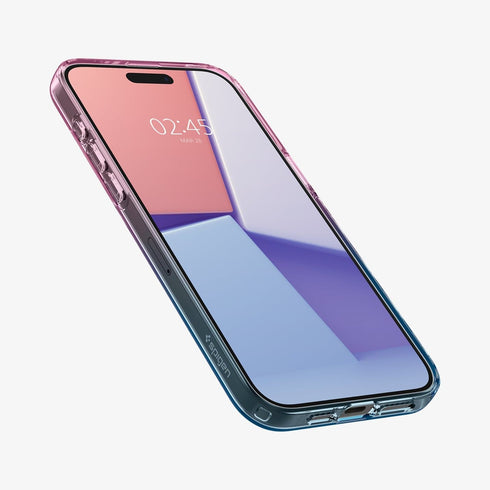 ACS06557 - iPhone 15 Pro Max Case Liquid Crystal in crystal clear showing the back